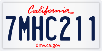 CA license plate 7MHC211