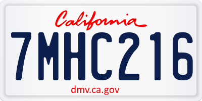 CA license plate 7MHC216