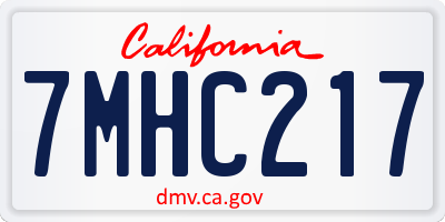 CA license plate 7MHC217