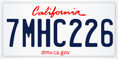 CA license plate 7MHC226