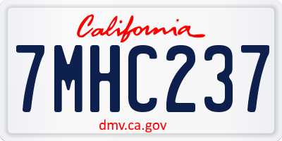 CA license plate 7MHC237
