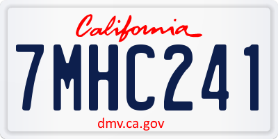CA license plate 7MHC241