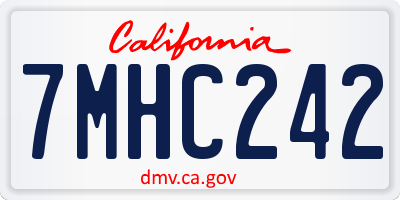 CA license plate 7MHC242