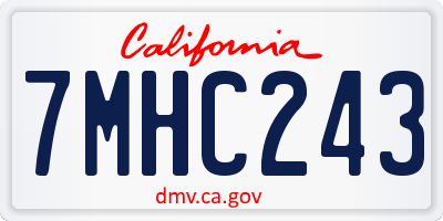 CA license plate 7MHC243
