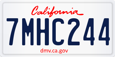 CA license plate 7MHC244