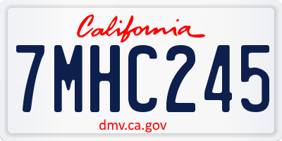CA license plate 7MHC245
