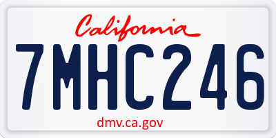 CA license plate 7MHC246