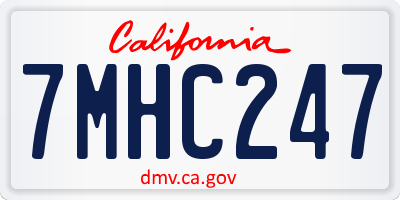 CA license plate 7MHC247