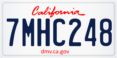 CA license plate 7MHC248