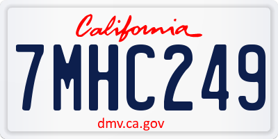 CA license plate 7MHC249