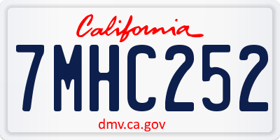 CA license plate 7MHC252