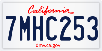CA license plate 7MHC253