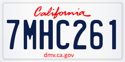 CA license plate 7MHC261