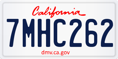 CA license plate 7MHC262