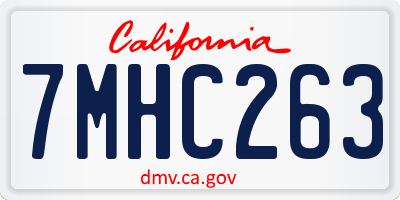 CA license plate 7MHC263
