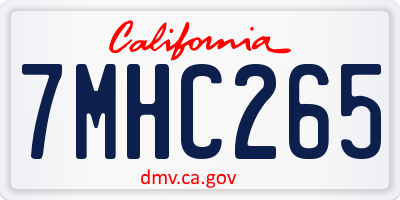 CA license plate 7MHC265