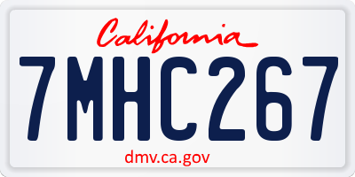 CA license plate 7MHC267