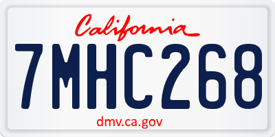 CA license plate 7MHC268