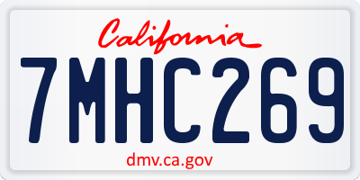 CA license plate 7MHC269