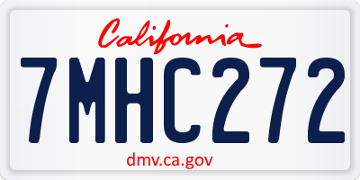 CA license plate 7MHC272