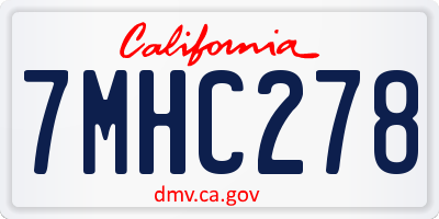 CA license plate 7MHC278