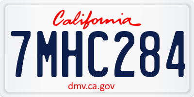 CA license plate 7MHC284