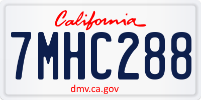 CA license plate 7MHC288