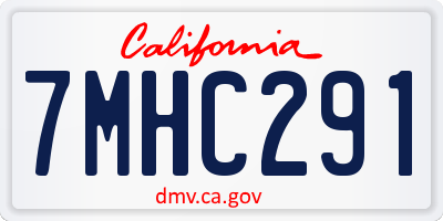 CA license plate 7MHC291