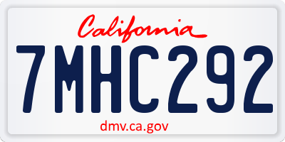 CA license plate 7MHC292