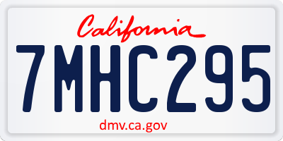 CA license plate 7MHC295