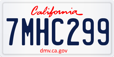 CA license plate 7MHC299