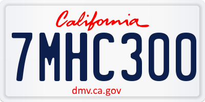 CA license plate 7MHC300