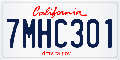 CA license plate 7MHC301