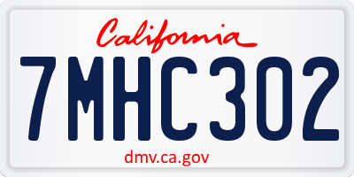 CA license plate 7MHC302