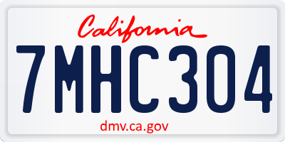 CA license plate 7MHC304