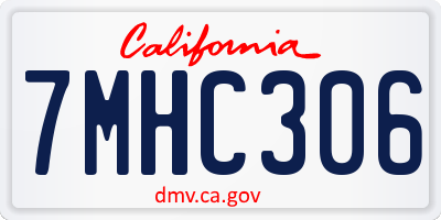 CA license plate 7MHC306