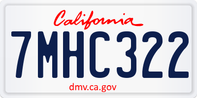 CA license plate 7MHC322
