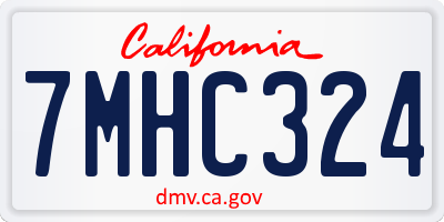 CA license plate 7MHC324