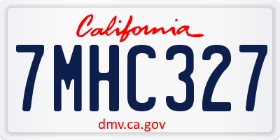 CA license plate 7MHC327