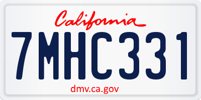 CA license plate 7MHC331