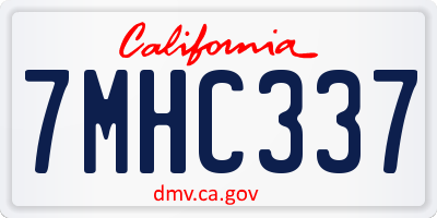 CA license plate 7MHC337