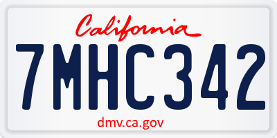 CA license plate 7MHC342
