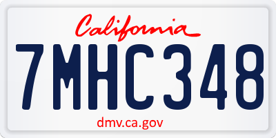 CA license plate 7MHC348