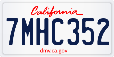 CA license plate 7MHC352