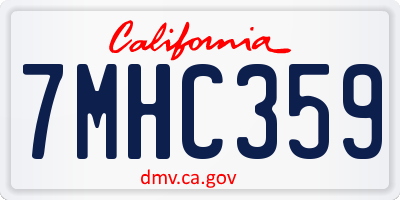 CA license plate 7MHC359