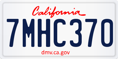 CA license plate 7MHC370