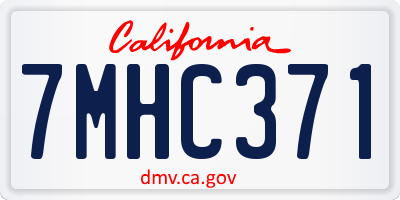 CA license plate 7MHC371