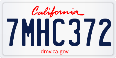 CA license plate 7MHC372