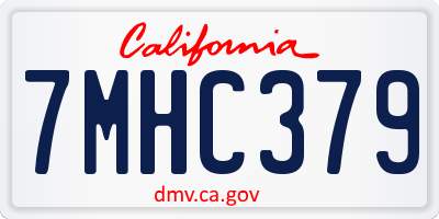 CA license plate 7MHC379