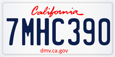 CA license plate 7MHC390